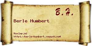 Berle Humbert névjegykártya